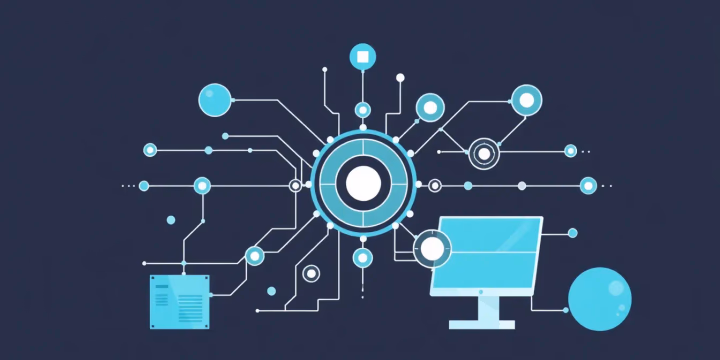Technische Illustration von adaptiven Lernsystemen in der KI