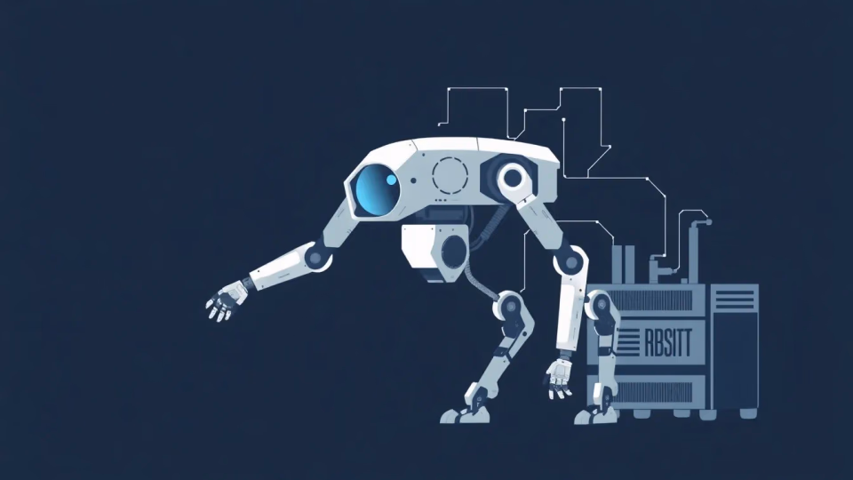 Technische Darstellung von adaptiver Robotik in der Industrie