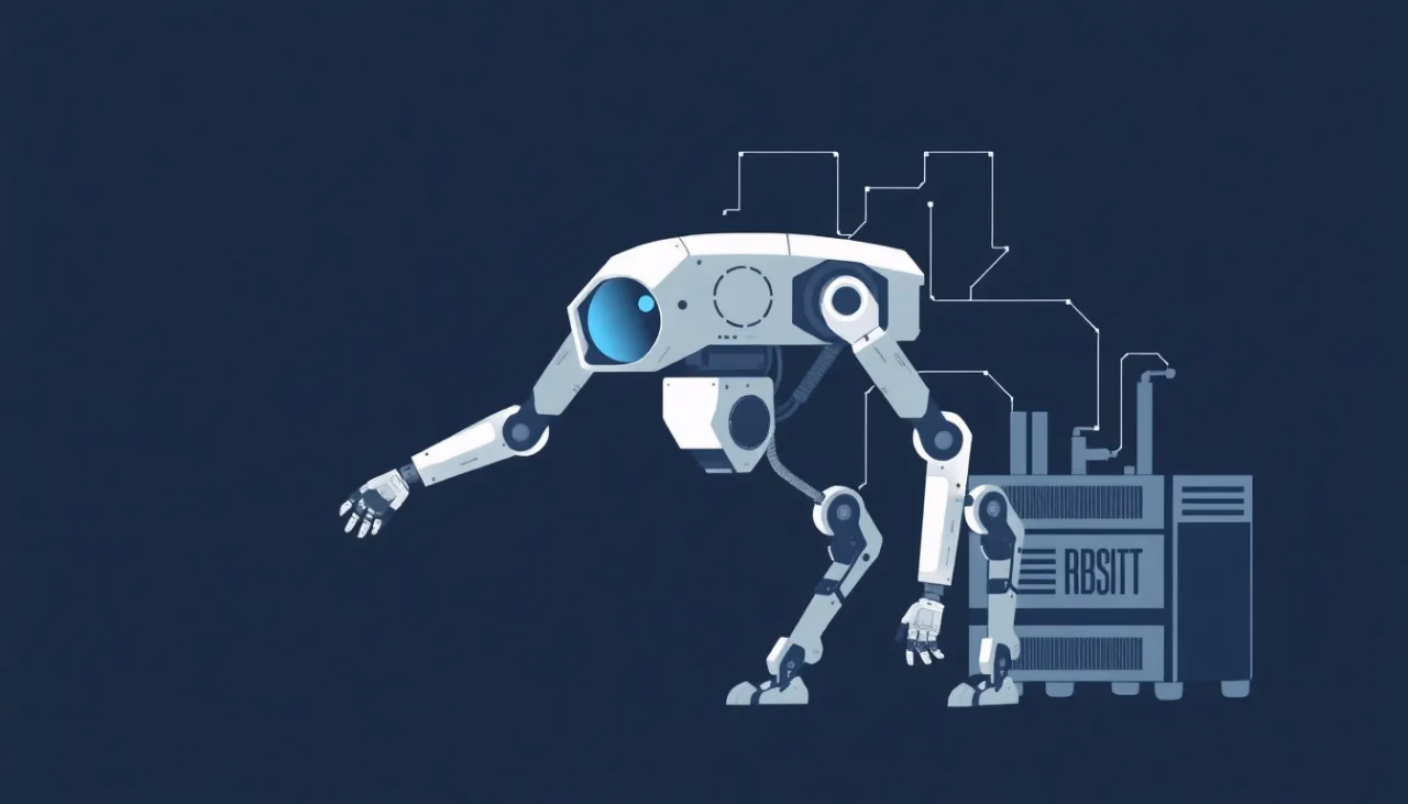 Technische Darstellung von adaptiver Robotik in der Industrie