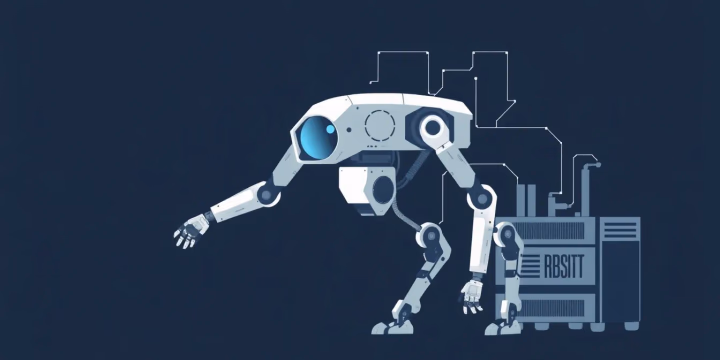 Technische Darstellung von adaptiver Robotik in der Industrie