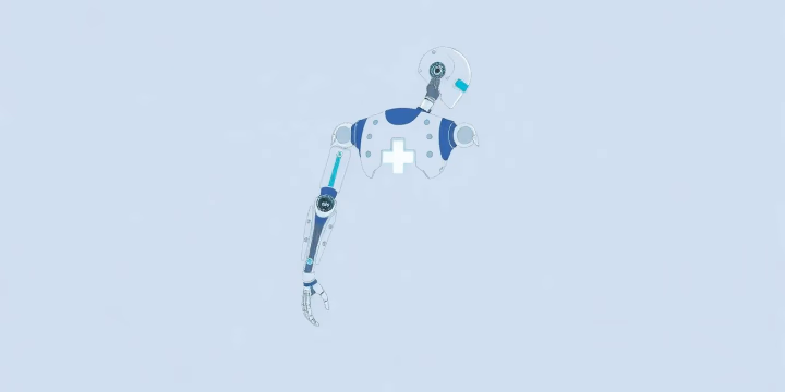 Technologische Illustration von adaptiver Robotik in der Medizin
