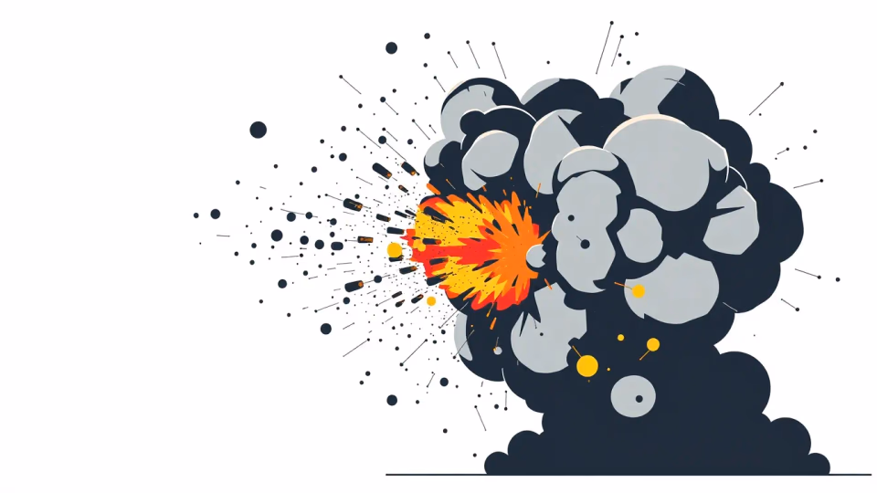 Technische Darstellung von autoaggressiven Explosionen und KI-Analysen