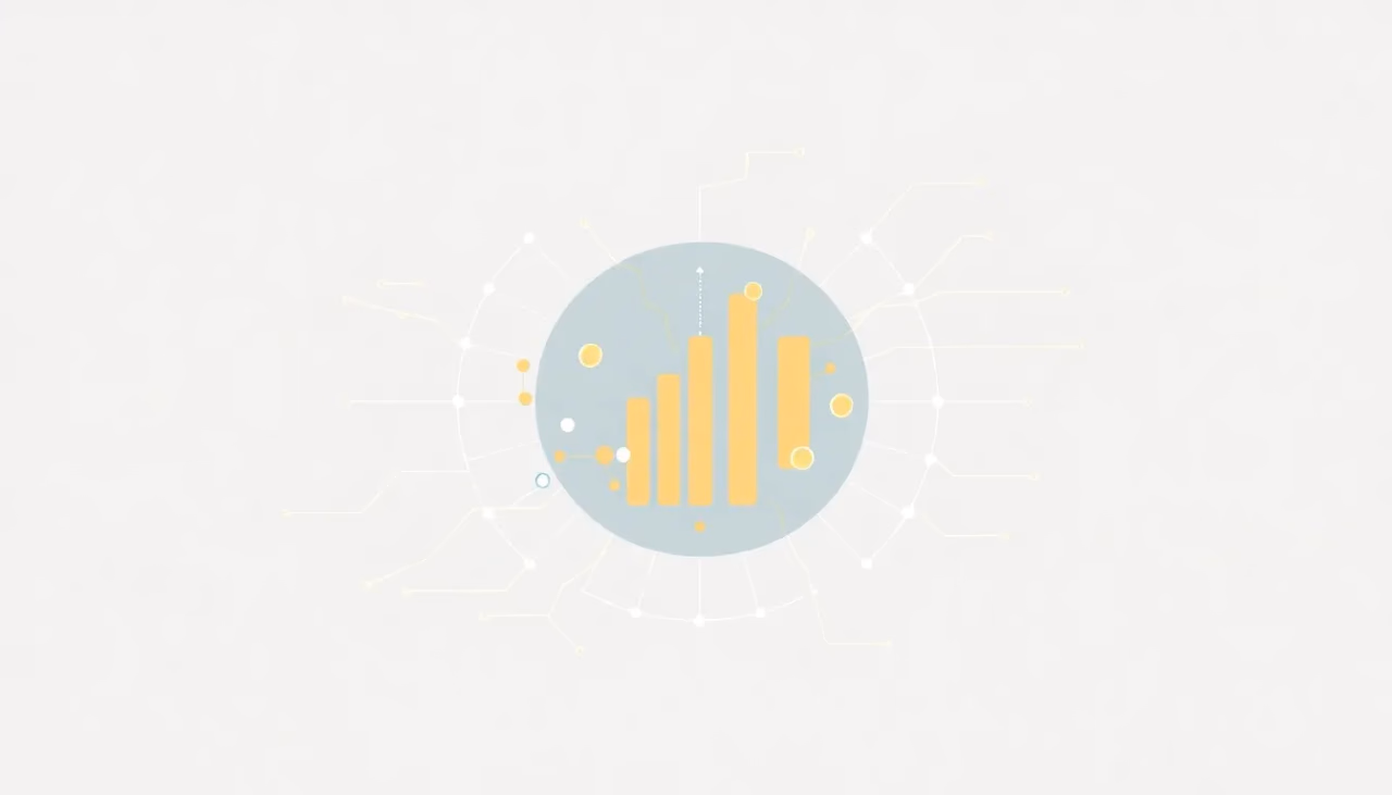 Minimalistische technische Illustration zur automatisierten Datenanalyse in der Künstlichen Intelligenz
