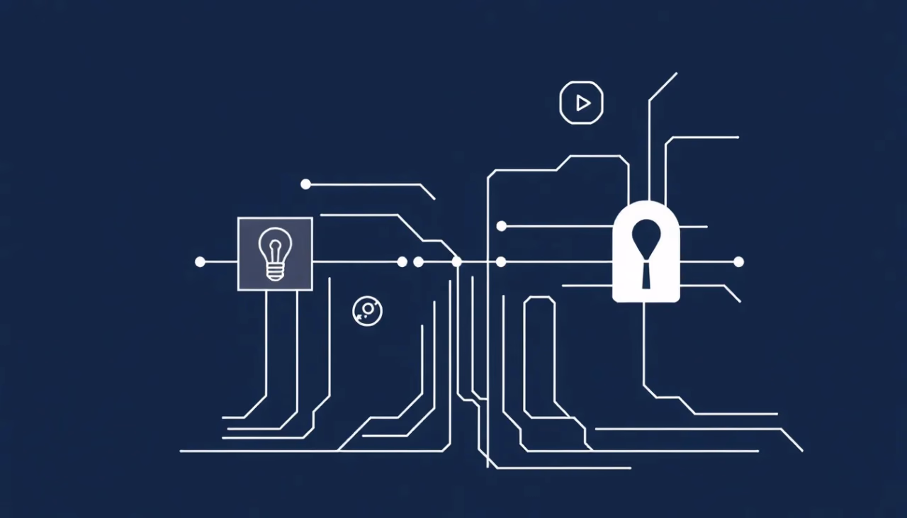 Technische Illustration zur automatisierten Sprachanalyse in der Sicherheitstechnik