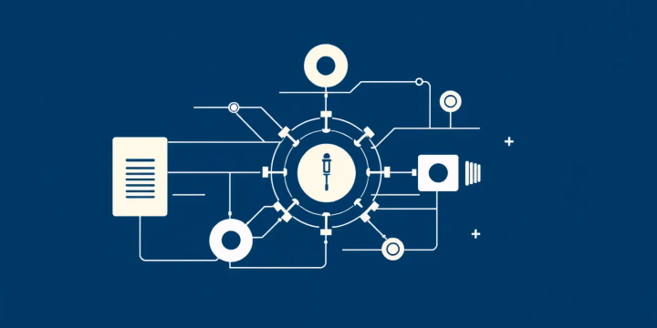 Technische Illustration zur automatisierten Sprachsynthese mit KI