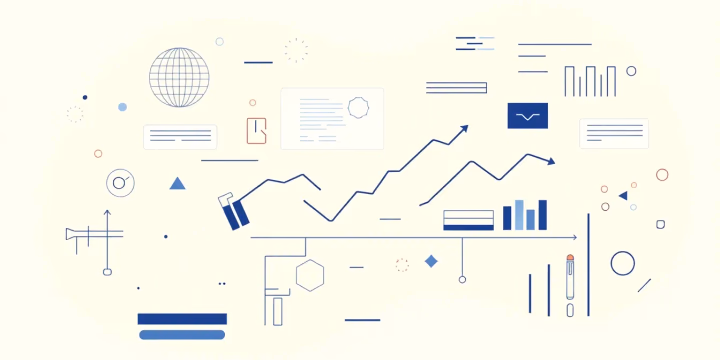 Technische Illustration von datengetriebenen Entscheidungsprozessen in der KI