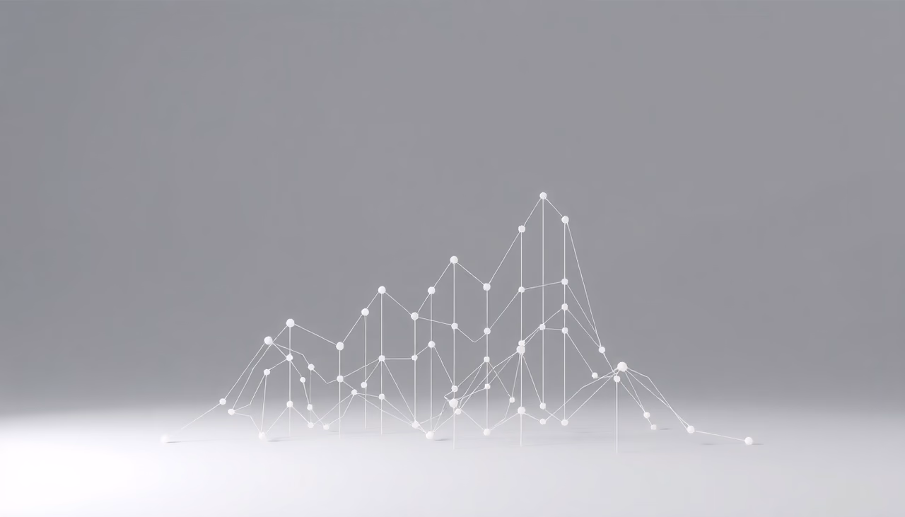 Technologische Darstellung von Datenliberalisierung mit abstrakten Grafiken.
