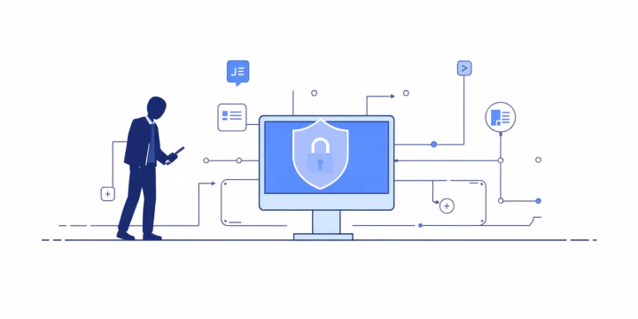 Illustration zur Datensicherheit in der KI-Entwicklung
