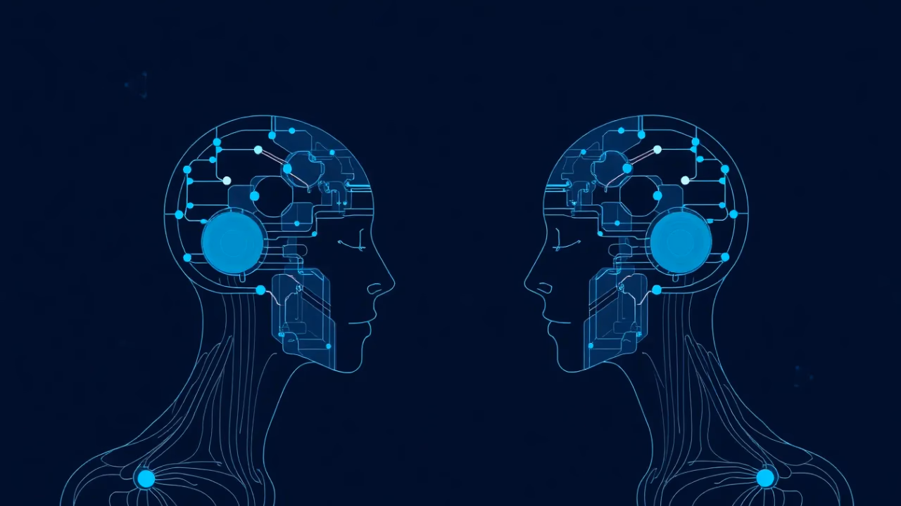 Illustration von digitalen Zwillingen in der Künstlichen Intelligenz.