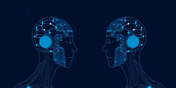 Illustration von digitalen Zwillingen in der Künstlichen Intelligenz.