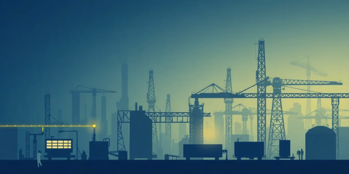 Technische Illustration digitaler Zwillinge in der Industrie
