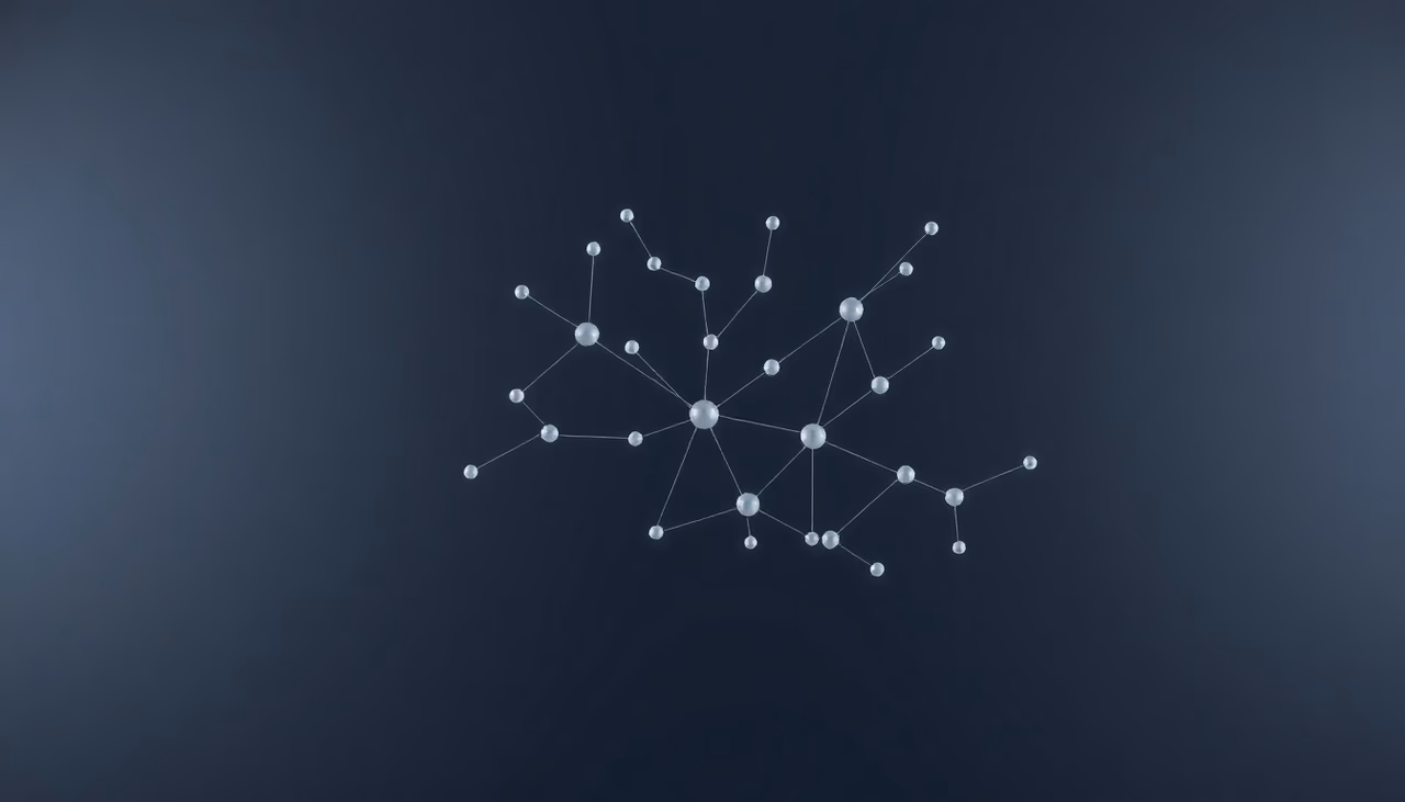 Technische Darstellung eines künstlichen neuronalen Netzwerks