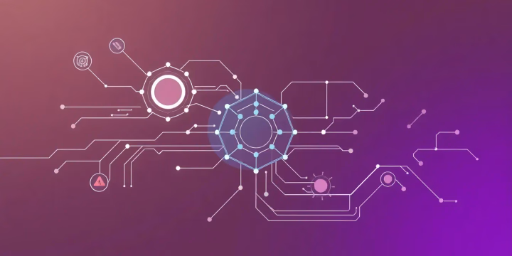 Illustration der erklärbaren Künstlichen Intelligenz mit technischen Elementen.