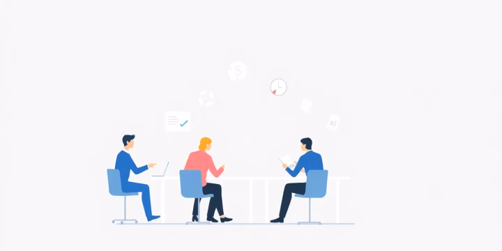 Technische Illustration von Federated Learning im Finanzwesen