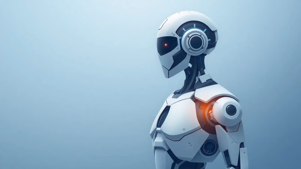 Technische Darstellung eines humanoiden Roboters in Aktion