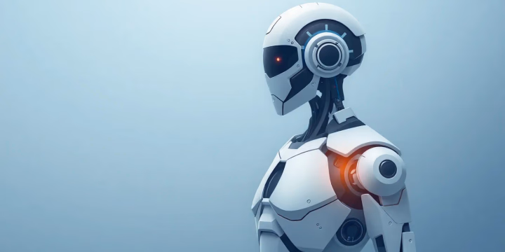 Technische Darstellung eines humanoiden Roboters in Aktion