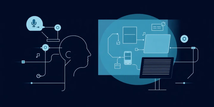 Illustration von intelligenten Sprachgeneratoren in der Kommunikation