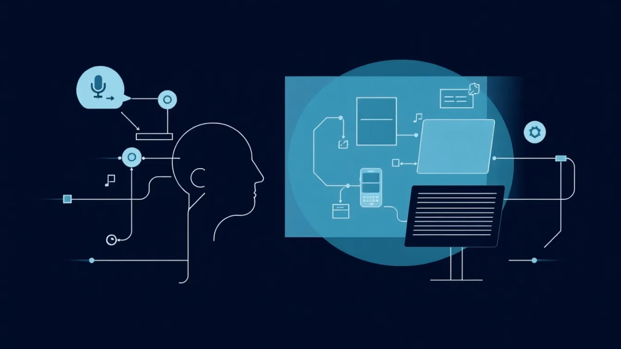Illustration von intelligenten Sprachgeneratoren in der Kommunikation