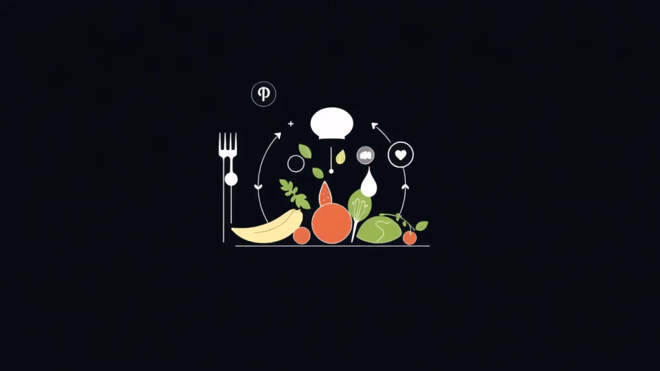 Technologische Darstellung von KI und personalisierter Ernährung