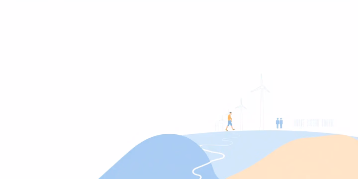 Illustration zur KI-gestützten Umweltüberwachung mit technischen Elementen