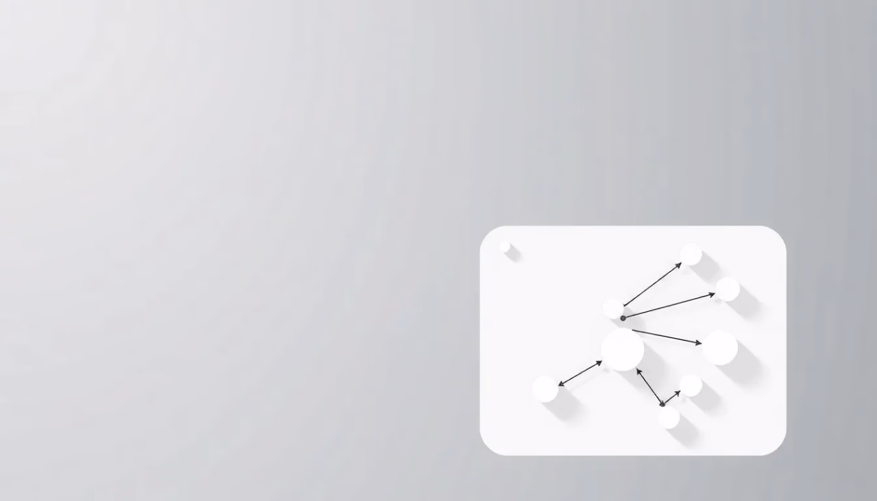 Technische Darstellung eines Knowledge Graphs mit Datenverknüpfungen.