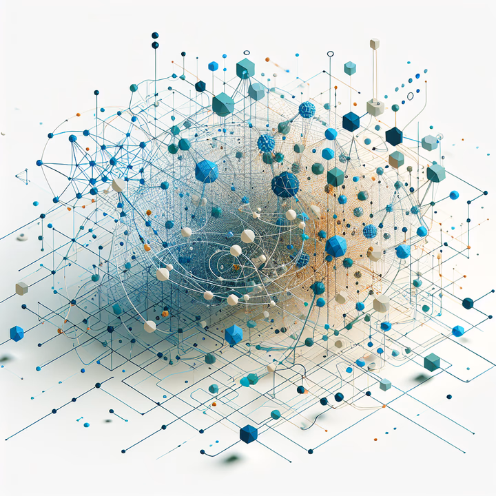 Technische Darstellung eines Wissen Graphs mit Knoten und Kanten.