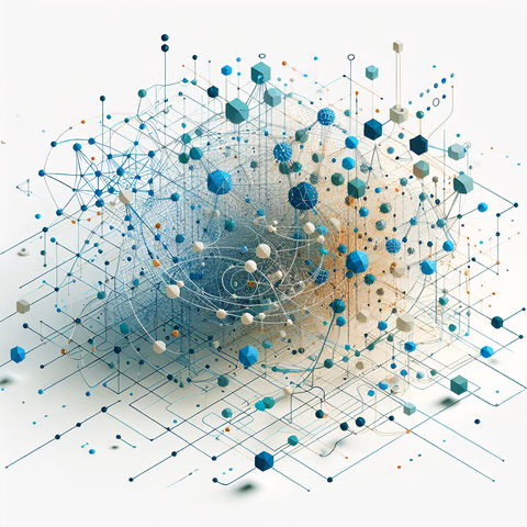 Technische Darstellung eines Wissen Graphs mit Knoten und Kanten.