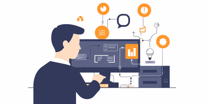 Illustration von kognitiver Automatisierung in Unternehmen