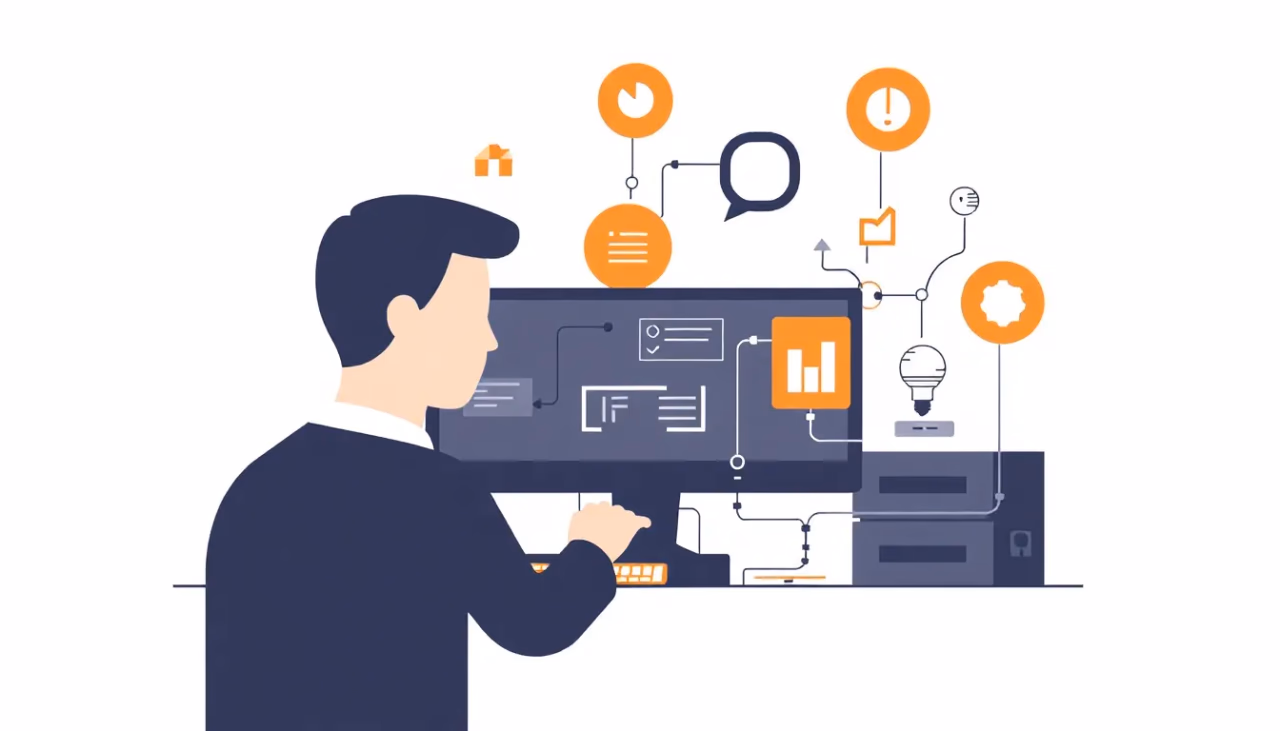 Illustration von kognitiver Automatisierung in Unternehmen