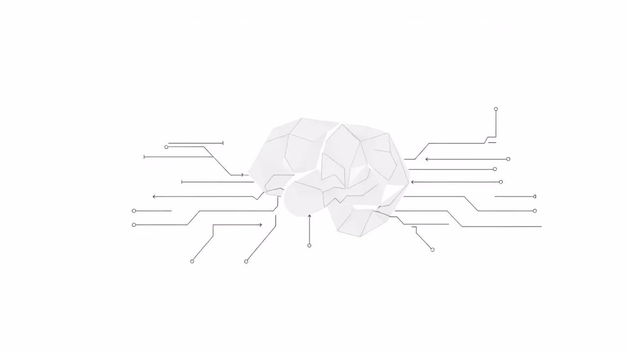 Illustration von kollaborativer Künstlicher Intelligenz mit technischen Elementen