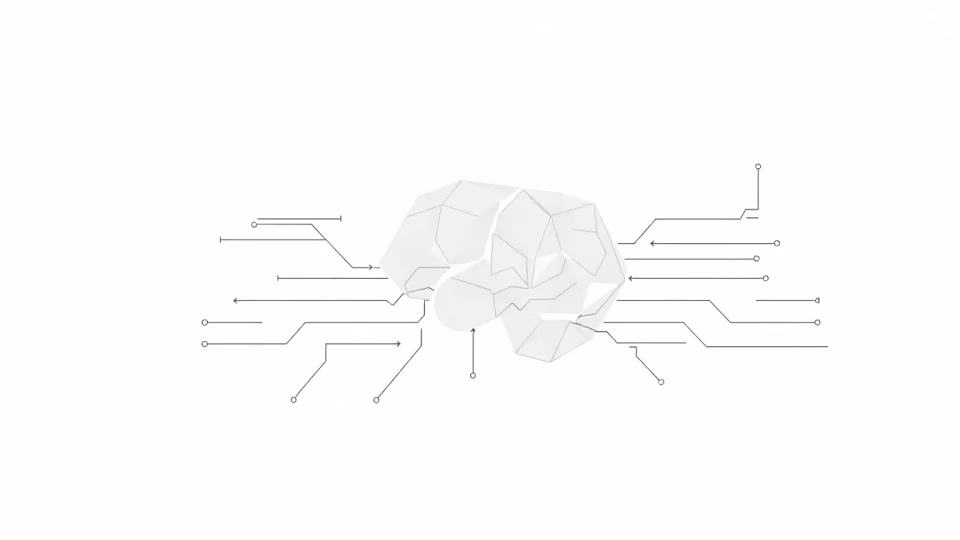 Illustration von kollaborativer Künstlicher Intelligenz mit technischen Elementen