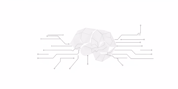 Illustration von kollaborativer Künstlicher Intelligenz mit technischen Elementen