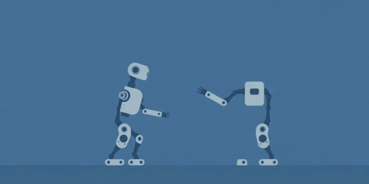 Technische Darstellung von kollaborativen Robotern in Aktion