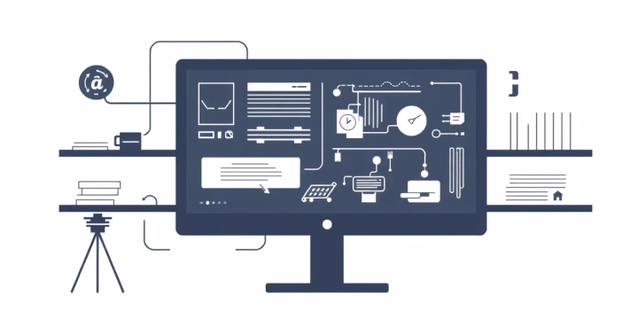 Technische Illustration kreativer KI-Anwendungen