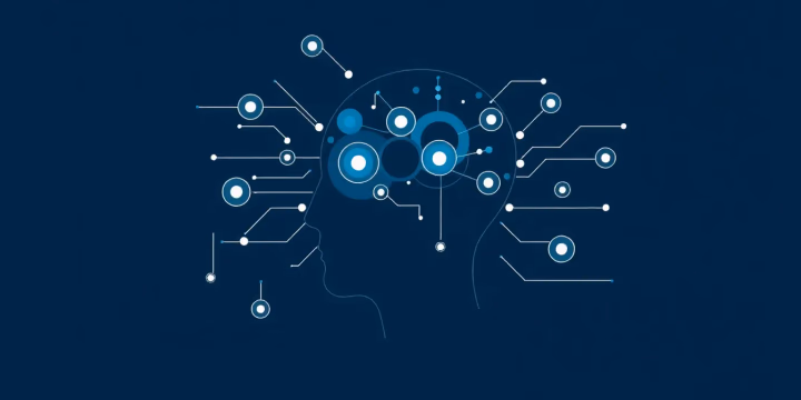 Minimalistische technische Darstellung von Künstlicher Intelligenz im Personalwesen