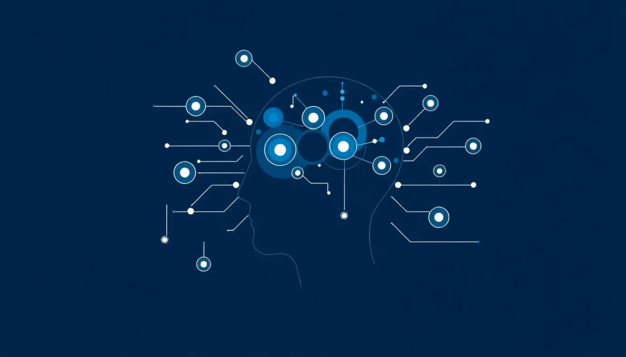 Minimalistische technische Darstellung von Künstlicher Intelligenz im Personalwesen