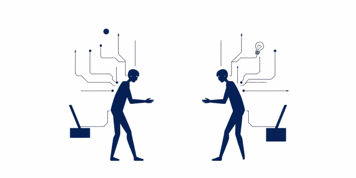 Minimalistische technische Illustration für KI in der Antikorruption