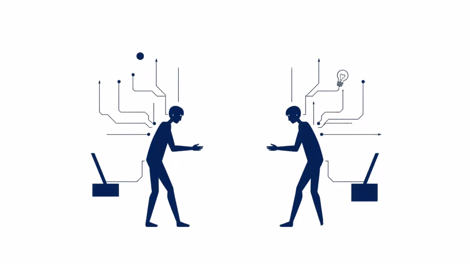 Minimalistische technische Illustration für KI in der Antikorruption