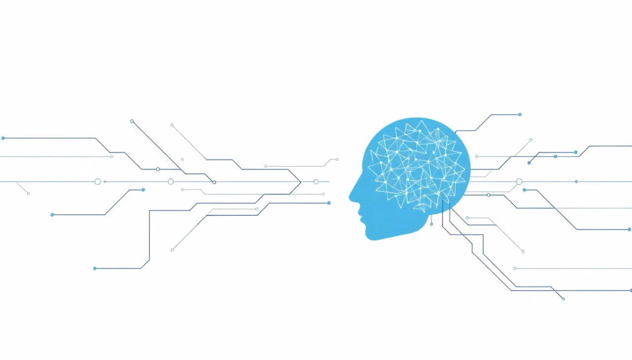 Illustration von Künstlicher Intelligenz und Cyberpsychologie