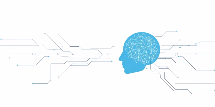 Illustration von Künstlicher Intelligenz und Cyberpsychologie