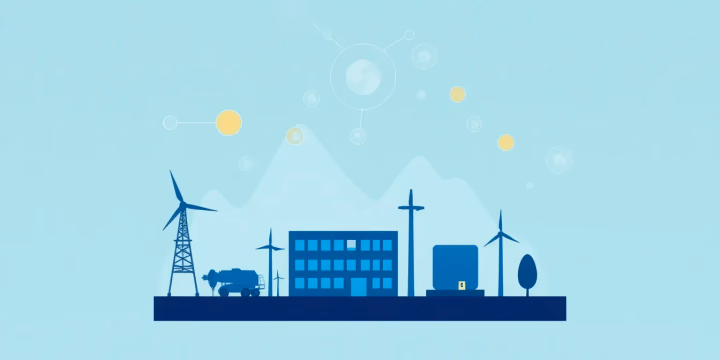 Illustration von Künstlicher Intelligenz in der Energieerzeugung