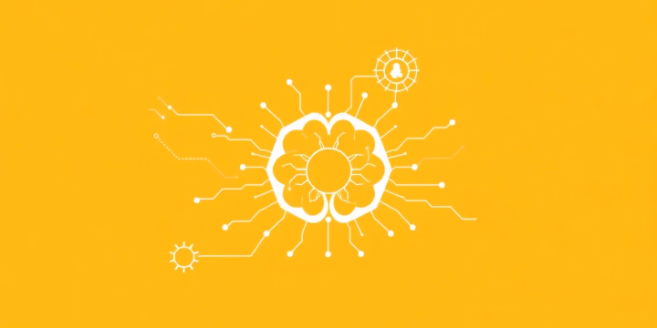 Eine minimalistische Illustration, die Künstliche Intelligenz in der Finanztechnologie darstellt.