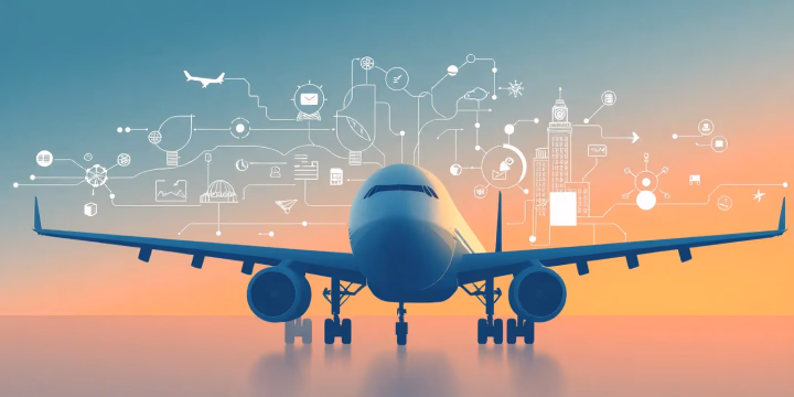 Illustration der Künstlichen Intelligenz in der Luftfahrtlogistik
