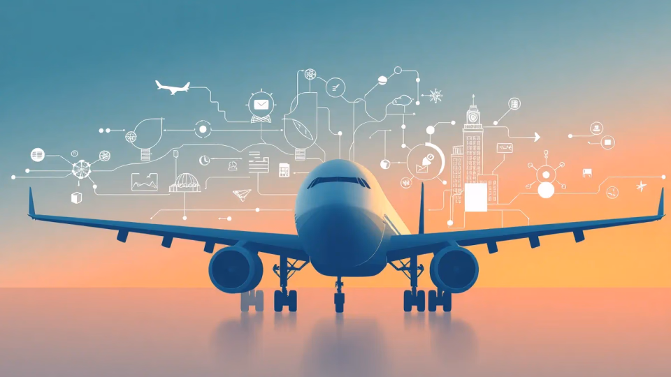 Illustration der Künstlichen Intelligenz in der Luftfahrtlogistik