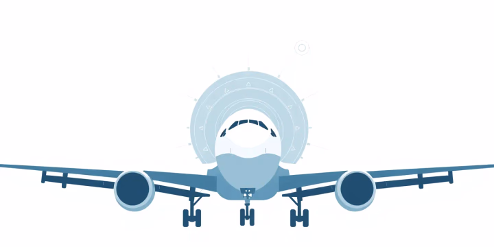 Illustration zur Künstlichen Intelligenz in der Luftfahrttechnologie