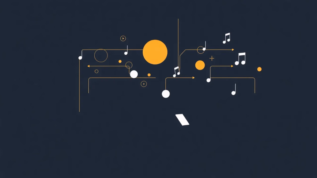 Abstract illustration showcasing AI's role in music therapy