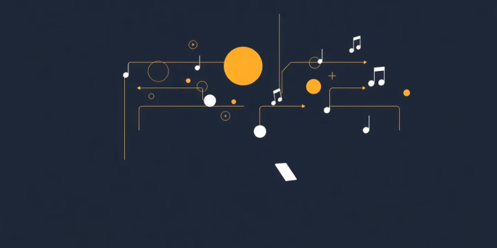 Abstract illustration showcasing AI's role in music therapy