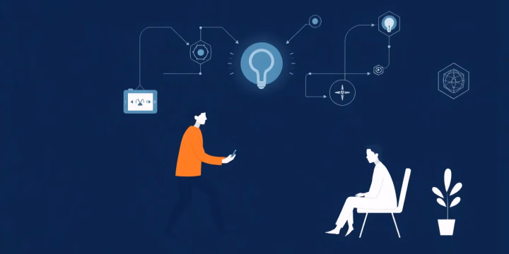 Technische Illustration zur Künstlichen Intelligenz in der Seniorenbetreuung