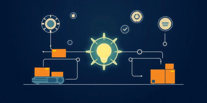 Technische Darstellung von Künstlicher Intelligenz in der Supply Chain