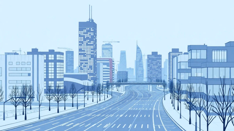 Technologische Illustration von Künstlicher Intelligenz in einer Smart City